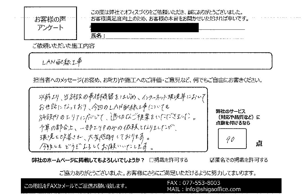 適切なご提案をいただきました。